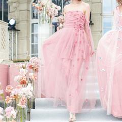 Платье розовое с цветами