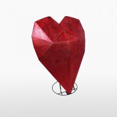 Декоративное сердце красное