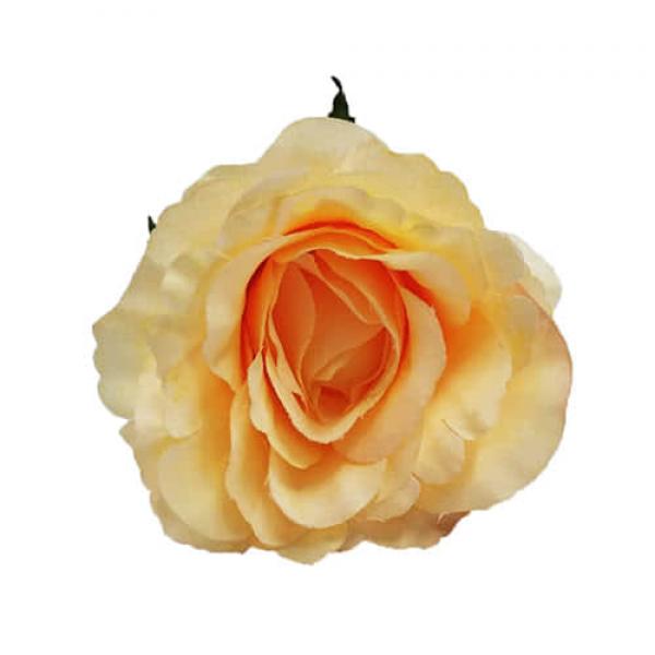 Цветок Роза бело-оранжевая